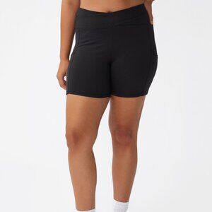NWT Cotton On Women Active Ultra Soft Pocket Bike Shorts Black Size 24 $40 6C073